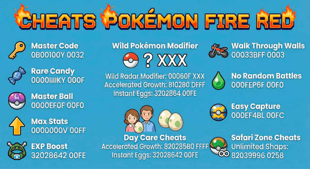 cheats pokemon fire red imagem