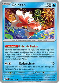 Carta Pokémon Goldeen 020/131 Escarlate e Violeta — Evoluções Prismáticas Master Ball