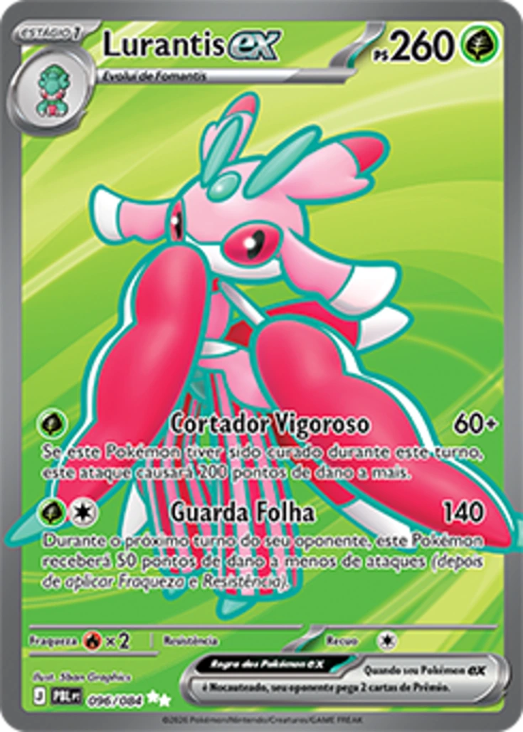 Carta Pokémon Lurantis ex 096/084 Megaevolução — Escuridão Absoluta