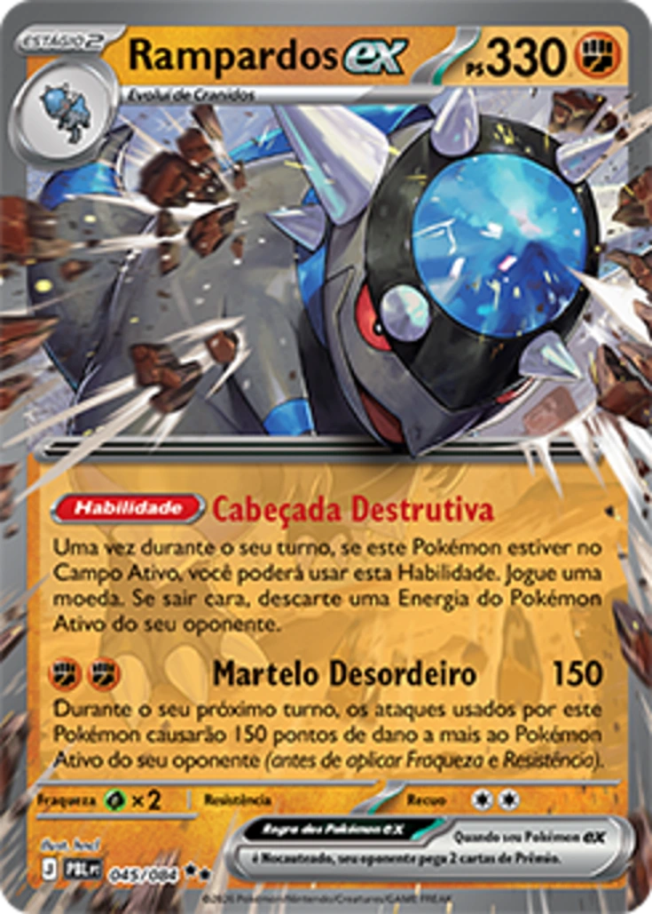Carta Pokémon Rampardos ex 045/084 Megaevolução — Escuridão Absoluta