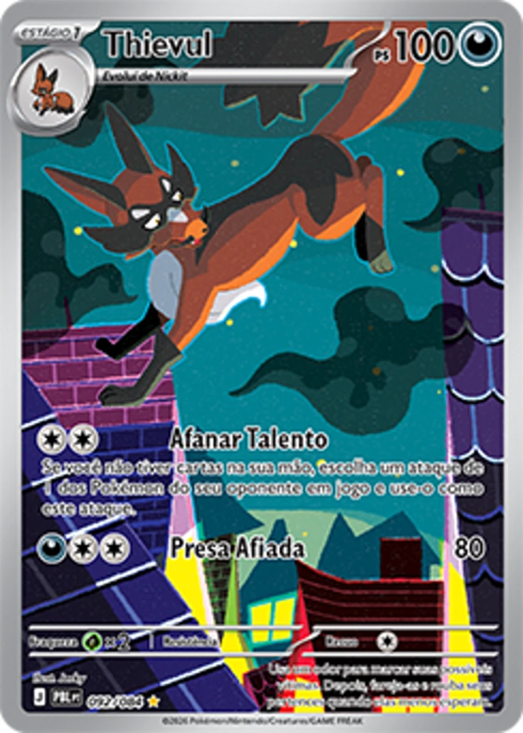 Carta Pokémon Thievul 092/084 Megaevolução — Escuridão Absoluta
