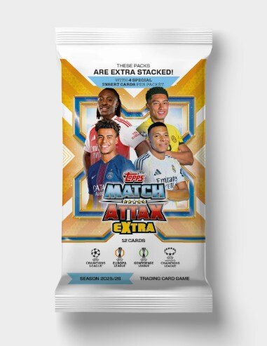 Topps: Match Attax Extra - UEFA - UCC - 2026 - Envelope com 12 cards